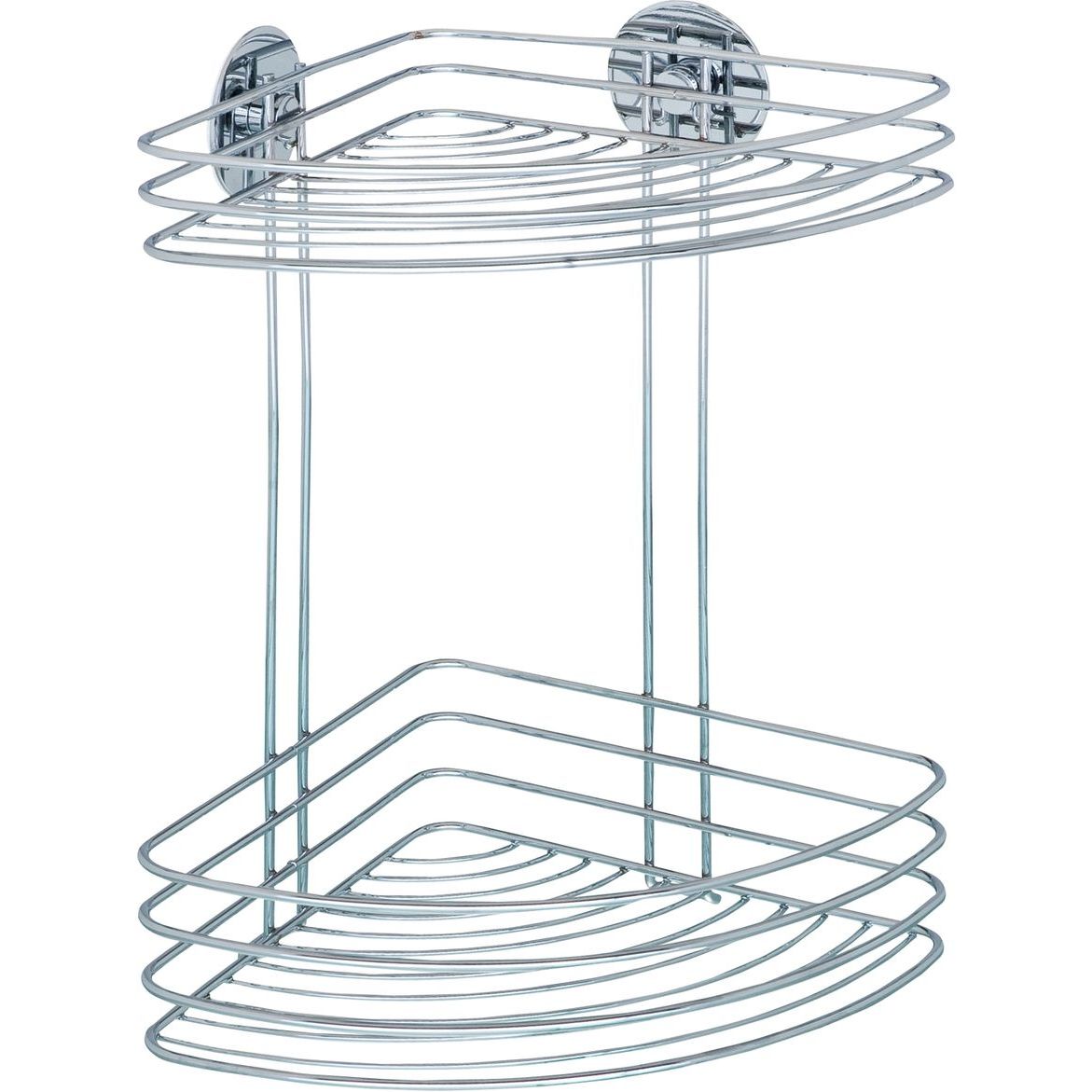 Suihkukulmahylly 2-osainen Wenko Turbo-Loc kromi tarrakiinnitys