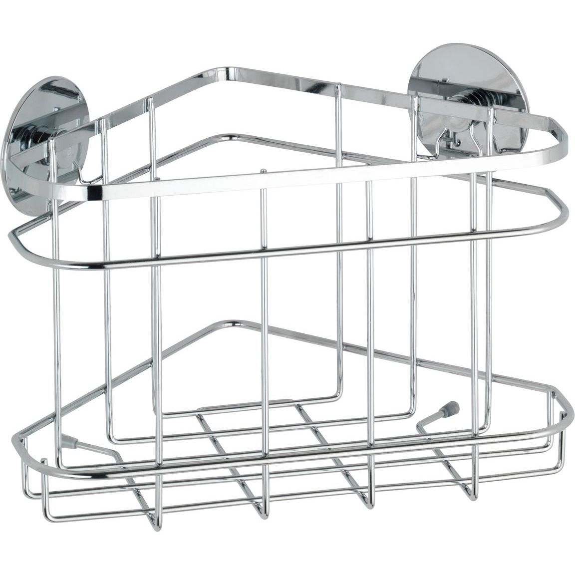 Suihkukulmahylly Wenko Turbo-Loc ruostumaton teräs tarrakiinnitys