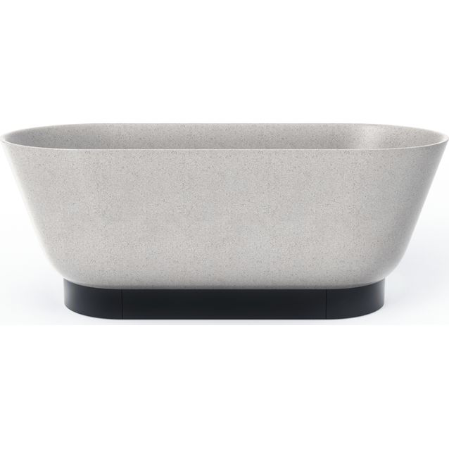 Kylpyamme Woodio Flow Linen Gloss, 1600x700mm, musta jalusta, greige