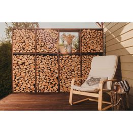 Polttopuuteline GrillSymbol Wall L, 237x37x170 cm