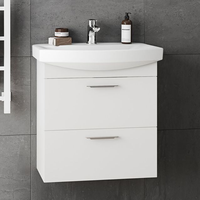 Allaskaappi Westerbergs Lycka 600 mm laatikoilla valkoinen