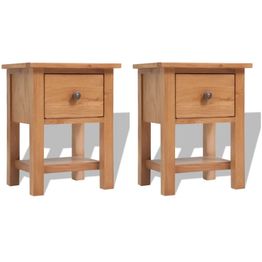 Yöpöydät 2 kpl 36x30x47 cm täysi tammi