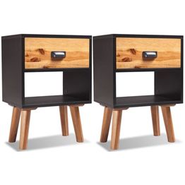 Yöpöydät 2 kpl 40x30x58 cm taysi akaasiapuu