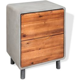 Yöpöytä betoni täysi akaasiapuu 40x30x50 cm