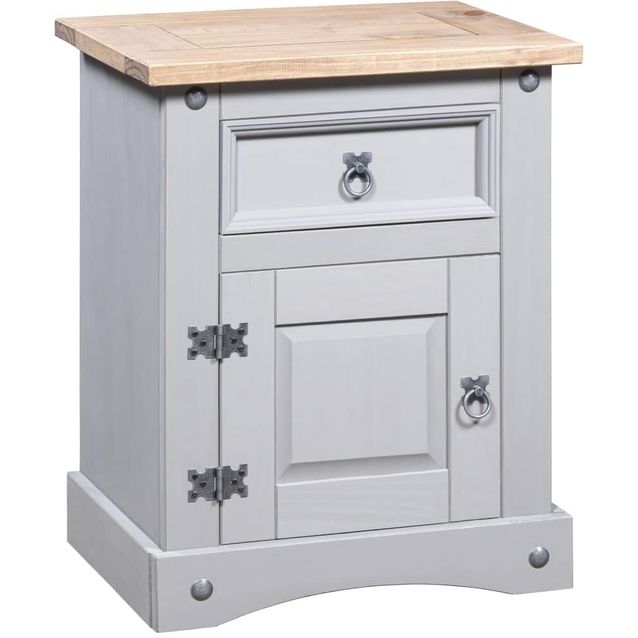 Yöpöytä meksikon mänty corona-sarja harmaa 53x39x67 cm_1