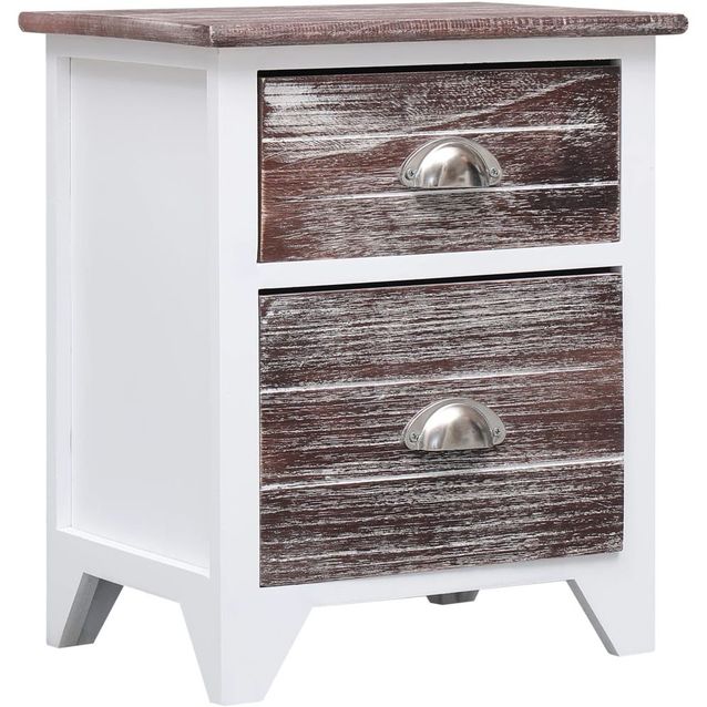 Yöpöytä ruskea ja valkoinen 38x28x45 cm keisaripuu_1