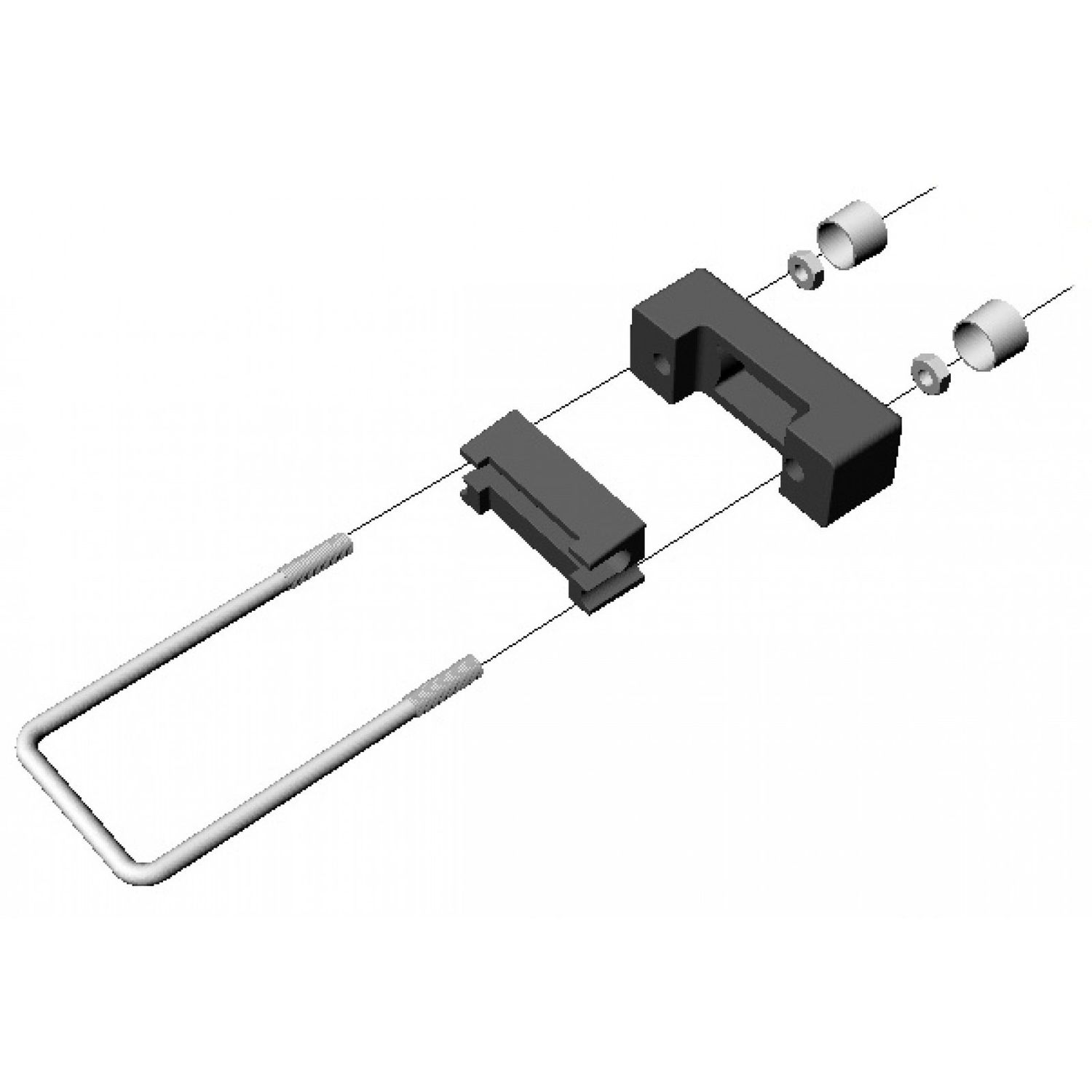 Aitaelementin metallikiinnike nelikulmaiselle 40x60 mm tolpalle