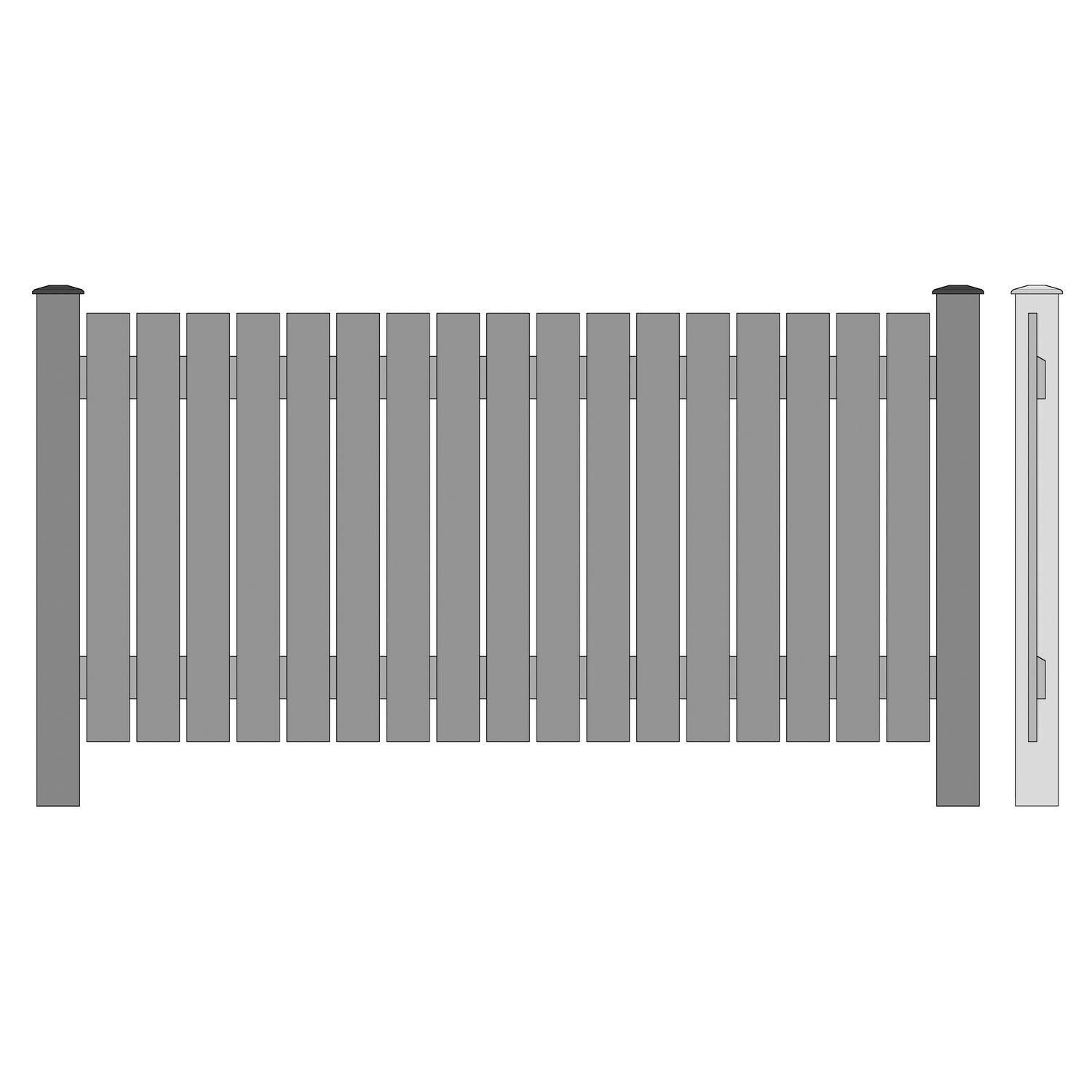 Aitaelementti Kruunuaita Tasa 1000x2000 mm kuusilauta pohjamaalattu