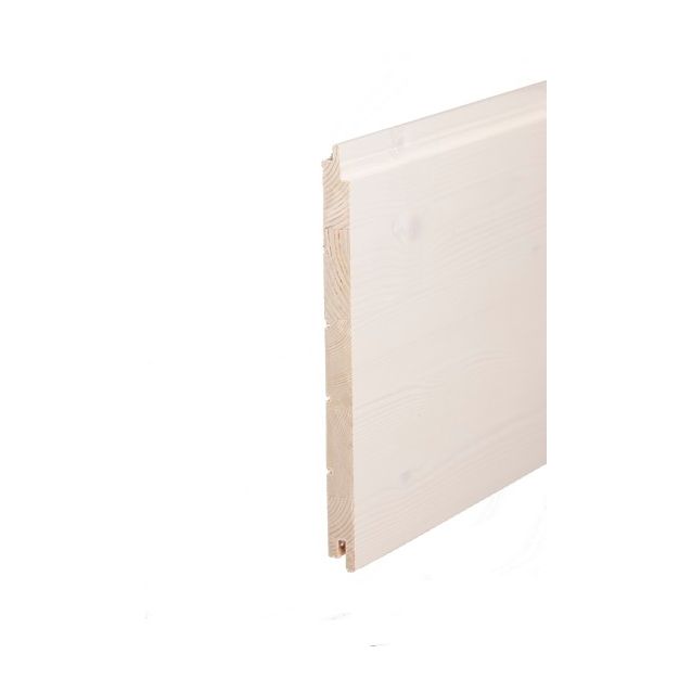 Saunapaneeli Aure Kuusi STS/V PN 15x215x2500 mm kuultovalkoinen saunasuoja