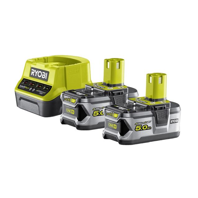 Akku- ja laturisetti Ryobi 18V ONE+ RC18120-250 2 x 5.0Ah akulla