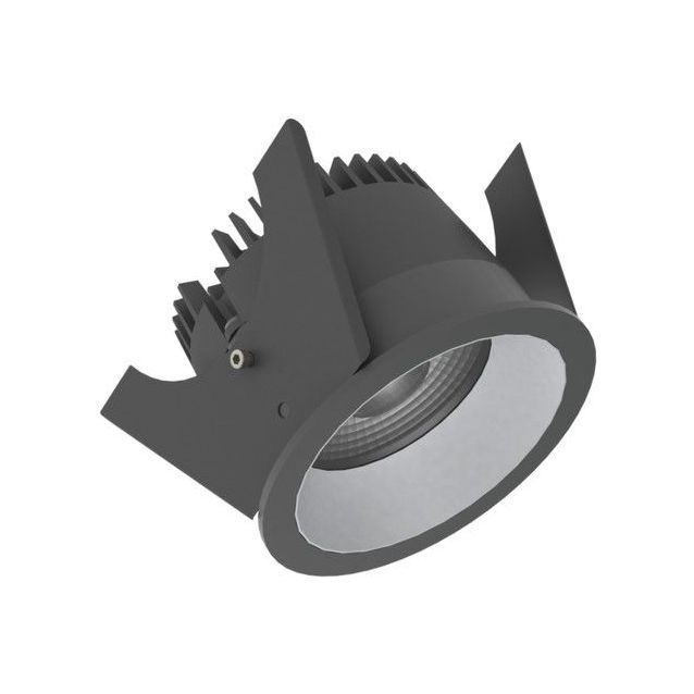 LED-alasvalo Illuxtron Strada, Ø75mm, HV-FD, 800lm, 3000K, 40°, musta/hopea