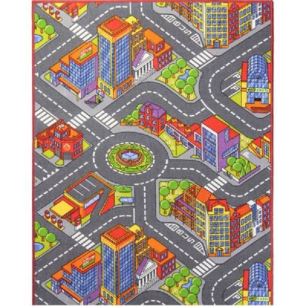 Lastenhuoneen matto Tyyni Design Big City 200x300 cm harmaa