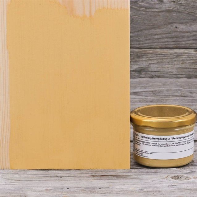 Pellavaöljymaali Allbäck kartanonkeltainen 200 ml