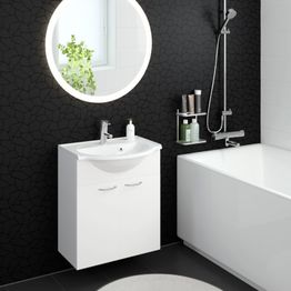 Allas ja allaskaappi Otsoson Marilyn, kaksi ovea, valkoinen, eri vaihtoehtoja