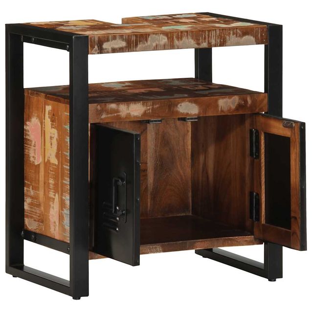 Allaskaappi 55x35x60cm massiivipuu kierrätetty (13606)