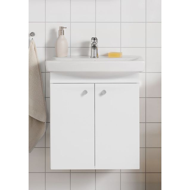 Allaskaappi ja pesuallas Hafa Life 600 valkoinen ovi