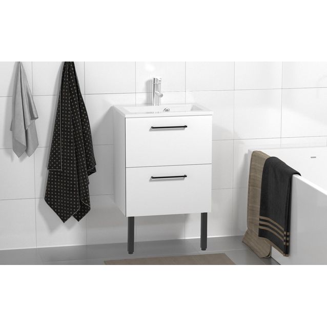 Allaskaappi ja pesuallas Otsoson Luja 500 Minimeri lankavedin valkoinen