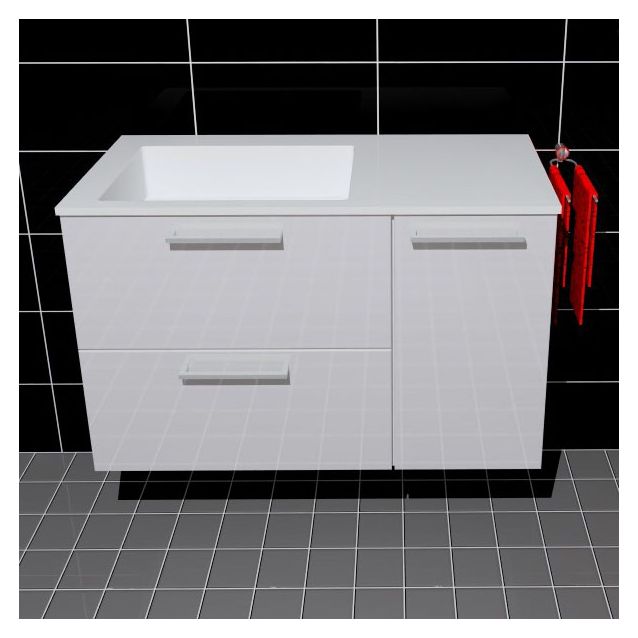 Allaskaappi ja pesuallas Easy Bath Tango 90 OVI+TEN2 vasen