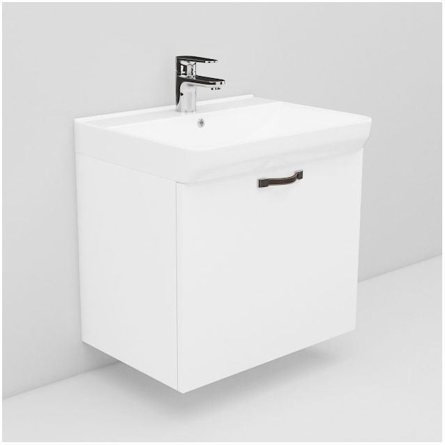 Allaskaappi ja tasoallas Noro Living 3.1 600mm yhdellä laatikolla valkoinen