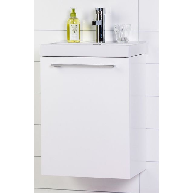 Allaskaappi ja pesuallas Noro Look 420 valkoinen matta