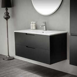 Allaskaappi pesualtaalla Bathlife Glädje, musta, eri kokoja