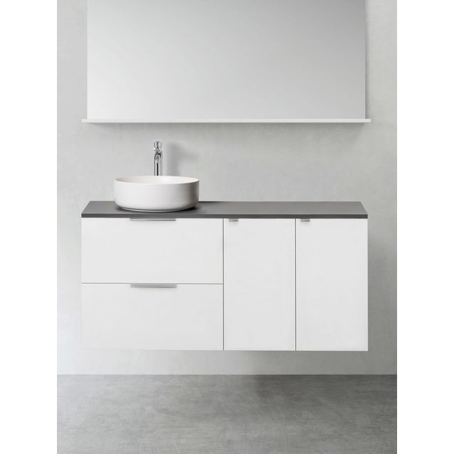 Allaskaluste Hafa Shape 600 ja 2 kpl sivumoduuli 300 Push Open valkoinen kiiltävä