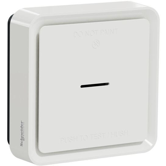 Älypalovaroitin Schneider Electric Wiser, vastelämpötila 57°C, optinen, savun ja lämmönnousun tunnistuksella, valkoinen, kiinteällä paristolla