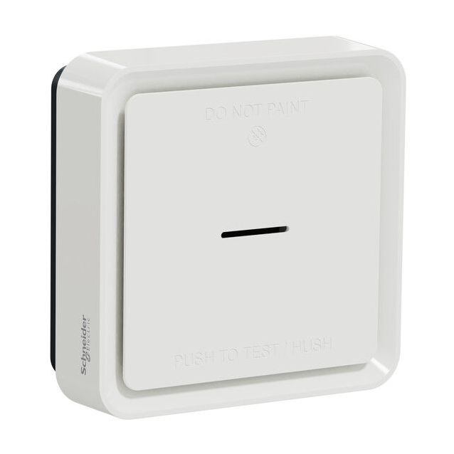 Älypalovaroitin Schneider Electric Wiser, vastelämpötila 57°C, optinen, savun ja lämmönnousun tunnistuksella, valkoinen, kiinteällä paristolla