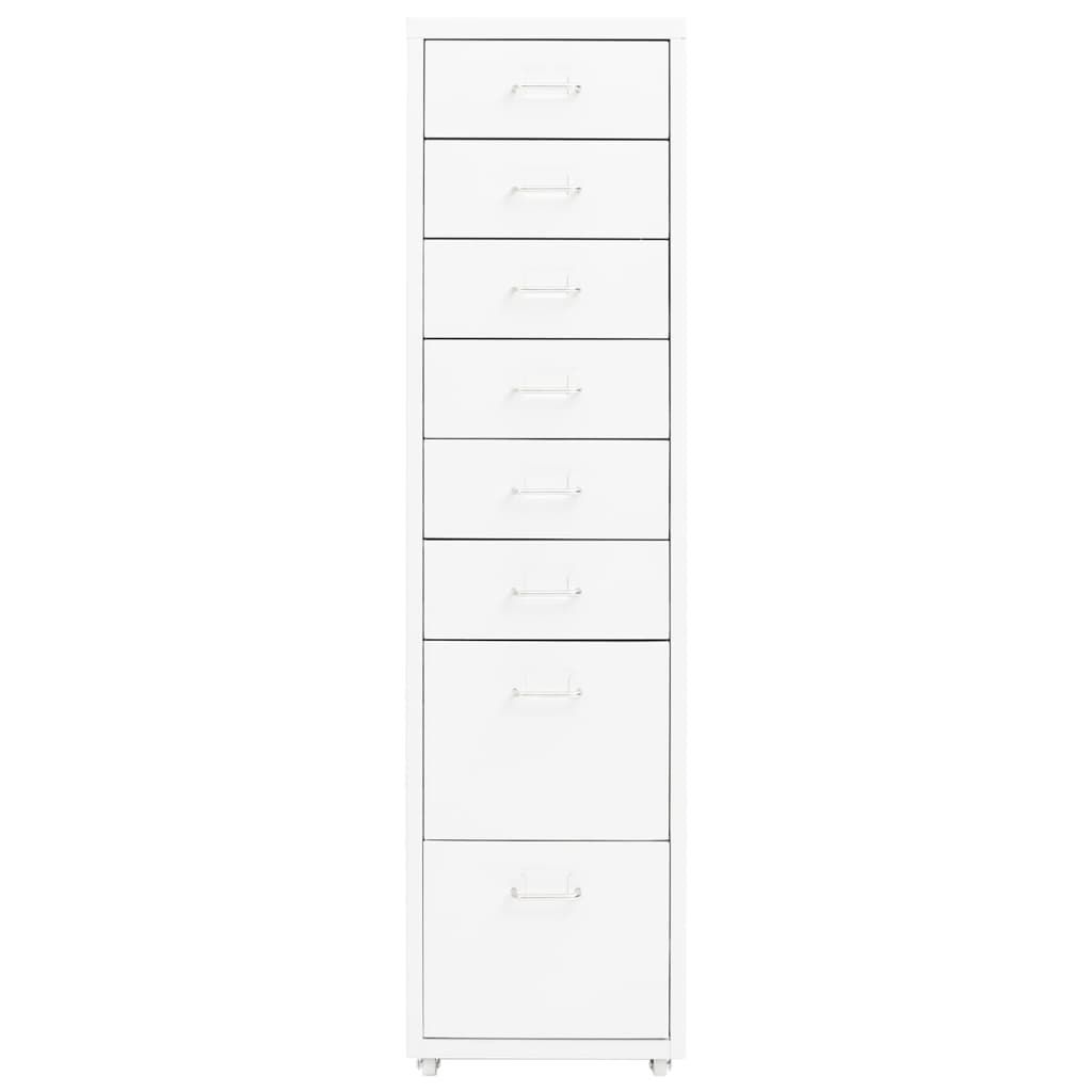 Arkistokaappi siirrettävä valkoinen 28x41x109 cm metalli (35920)