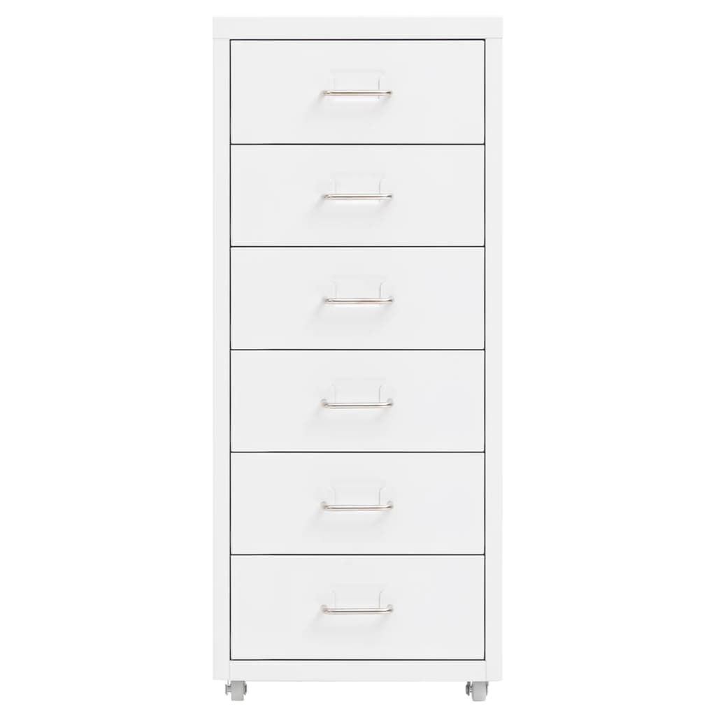 Arkistokaappi siirrettävä valkoinen 28x41x69 cm metalli (35916)