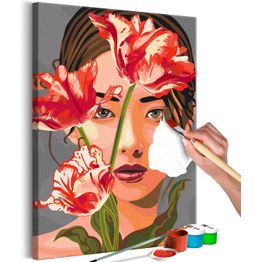 DIY-taulu Artgeist Asian Beauty, 60x40cm, punainen