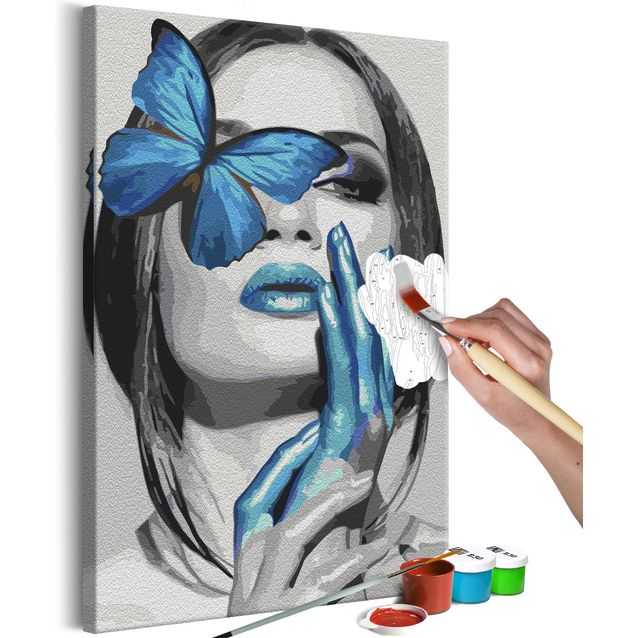 DIY kangas maalaus - Blue Butterfly