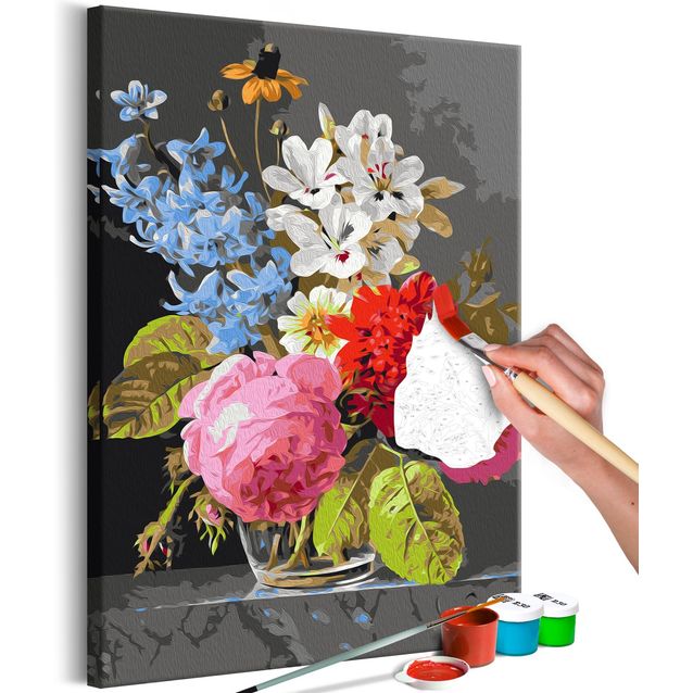 DIY kangas maalaus - Bouquet in a Glass