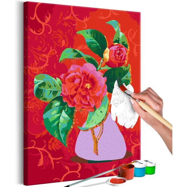 DIY kangas maalaus - Bouquet in a Purple Vase