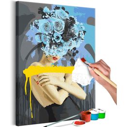 DIY-taulu Artgeist Bouquet on the Head, 60x40cm, harmaa