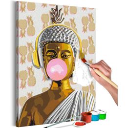 DIY-taulu Artgeist Buddha and Pineapples, 60x40cm, harmaa