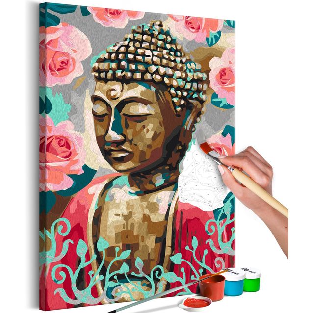 DIY kangas maalaus - Buddha in Red