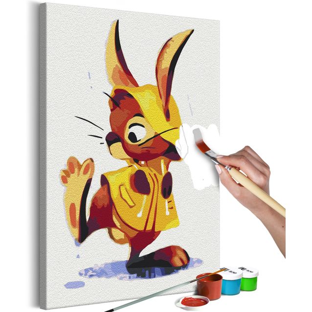 DIY kangas maalaus - Bunny in the Rain