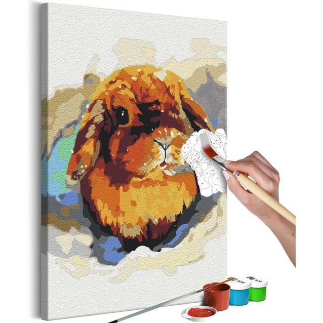 DIY kangas maalaus - Bunny in the Snow