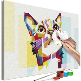 DIY-taulu Artgeist Cat and Figures, 40x60cm, valkoinen