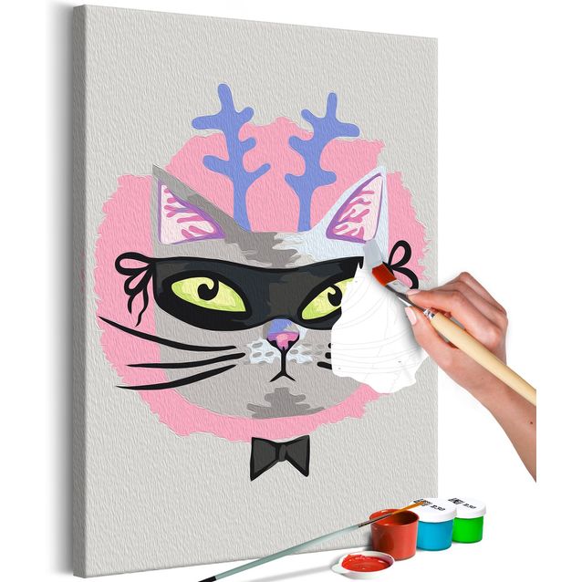 DIY kangas maalaus - Cat With Horns
