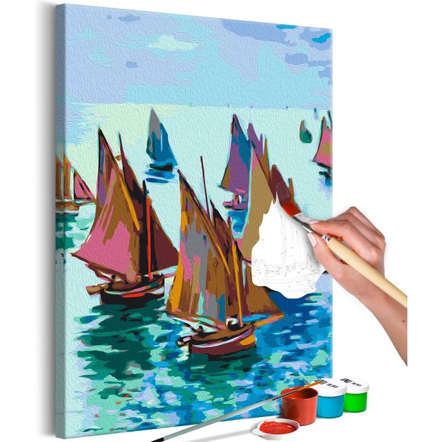 DIY kangas maalaus - Claude Monet: Fishing Boats