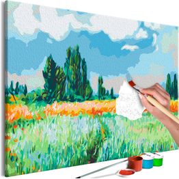 DIY-taulu Artgeist Claude Monet: The Wheat Field, 40x60cm, vihreä
