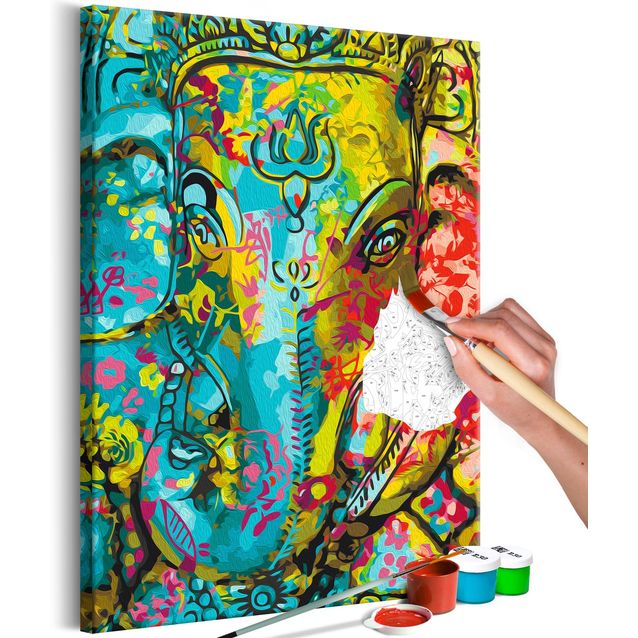 DIY kangas maalaus - Colourful Ganesha