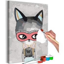 DIY-taulu Artgeist Elegant Kitty, 60x40cm, harmaa