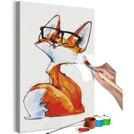 DIY-taulu Artgeist Eyeglass Fox, 60x40cm, valkoinen