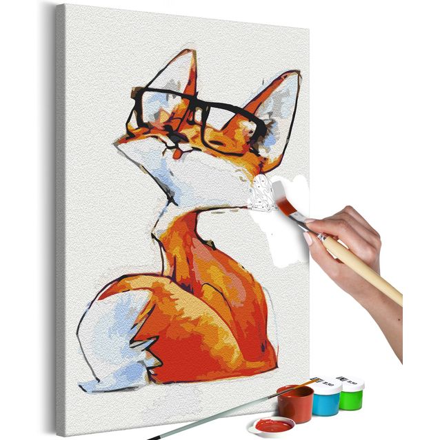 DIY kangas maalaus - Eyeglass Fox