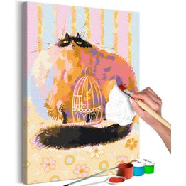 DIY-taulu Artgeist Fat Cat, 60x40cm, harmaa