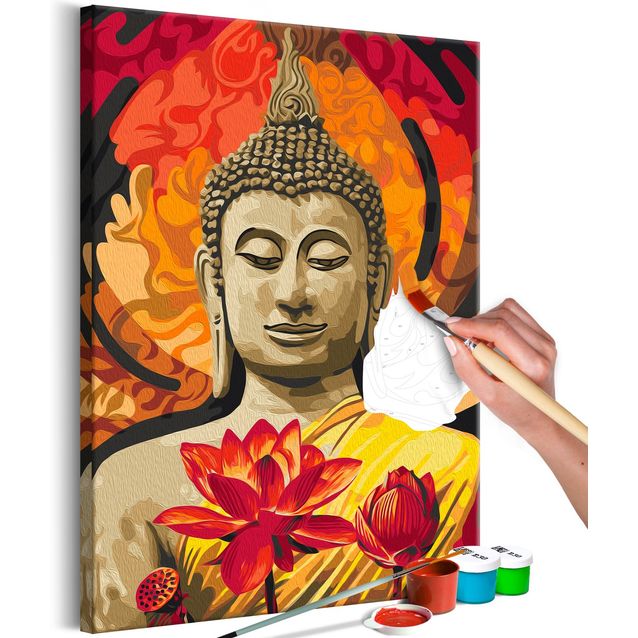 DIY kangas maalaus - Fiery Buddha