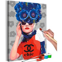 DIY-taulu Artgeist Floral Chic, 60x40cm, harmaa